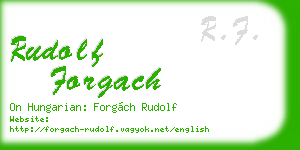 rudolf forgach business card